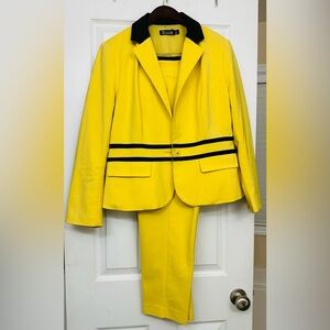 New York & Company Yellow Pantsuit with Black Accents
